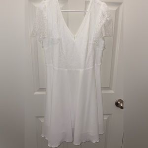 Shein Frenchy Plus Contrast Lace Butterfly Sleeve Dress